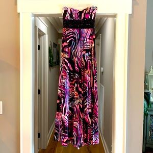 Strapless Long Pleated Dress